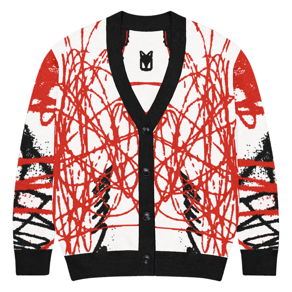 SNAP - RED - KNITTED CARDIGAN