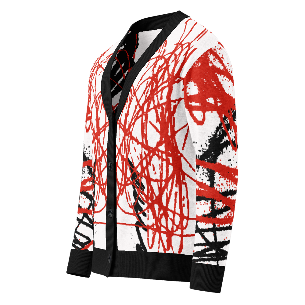 SNAP - RED - KNITTED CARDIGAN