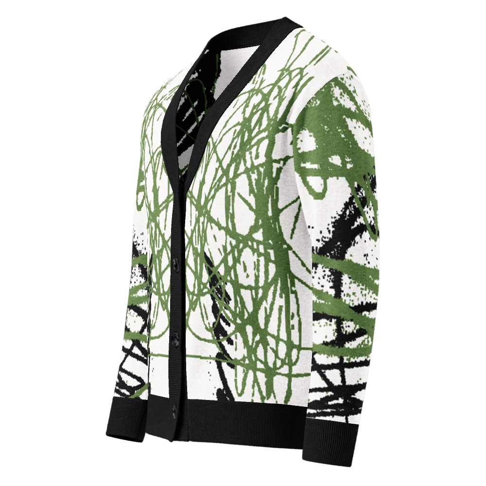 SNAP - GREEN - KNITTED CARDIGAN