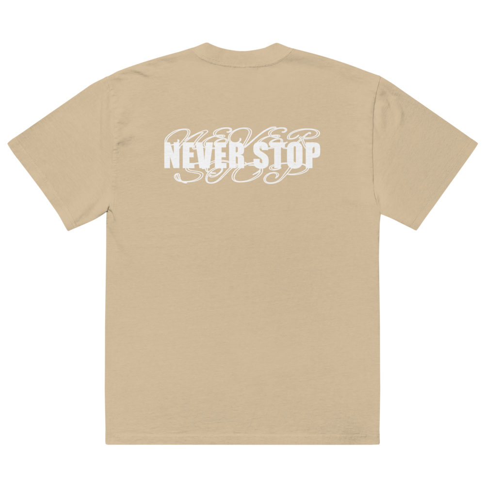 NEVER STOP - BEIGE - T-SHIRT