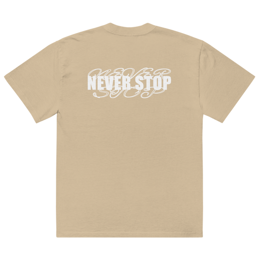 NEVER STOP - BEIGE - T-SHIRT