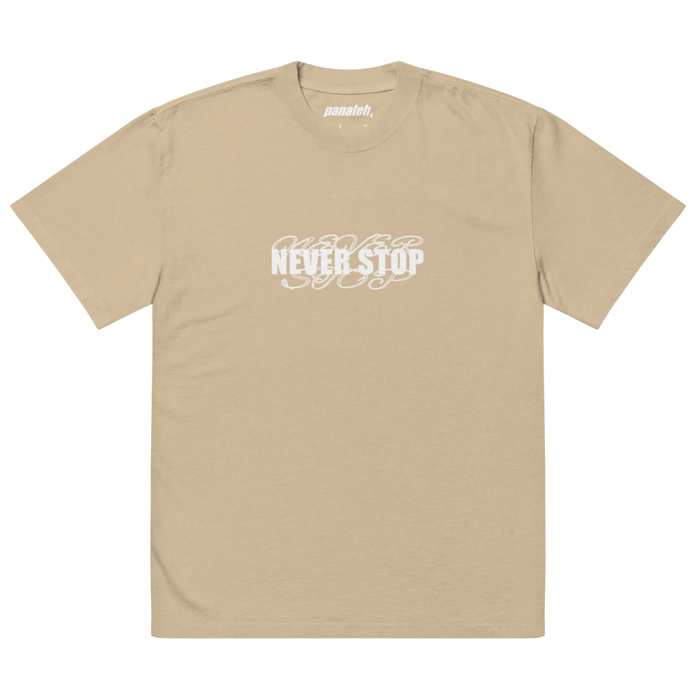 NEVER STOP - BEIGE - T-SHIRT