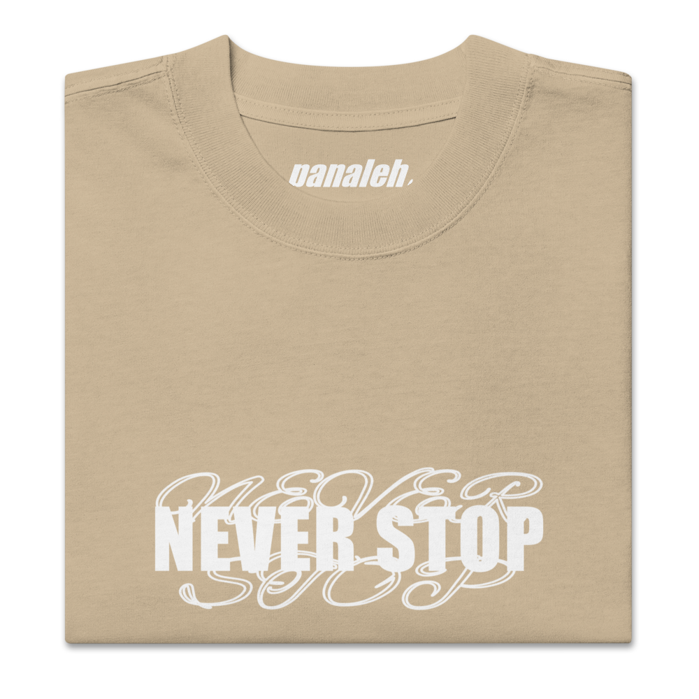 NEVER STOP - BEIGE - T-SHIRT