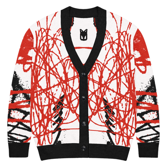 SNAP - RED - KNITTED CARDIGAN