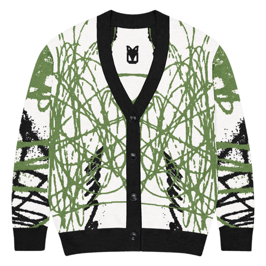 SNAP - GREEN - KNITTED CARDIGAN